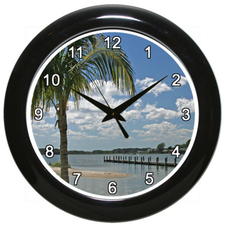 Palm on Rehoboth Bay Beach Clock