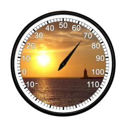 BeachClocks - Lighthouse Sunset Thermometer