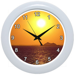 Ferry Boat Sunset Clock