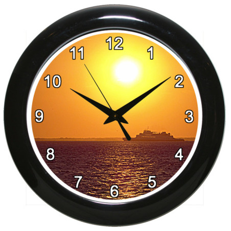 Ferry Boat Sunset Clock
