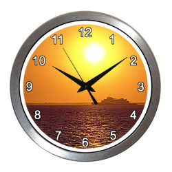 Ferry Boat Sunset Clock