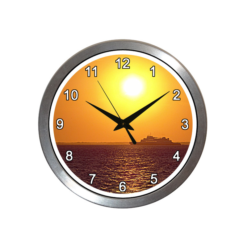 Ferry Boat Sunset Clock