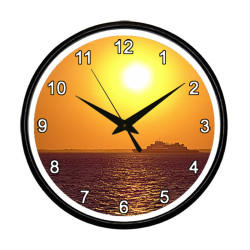 Ferry Boat Sunset Clock