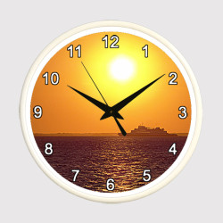 Ferry Boat Sunset Clock
