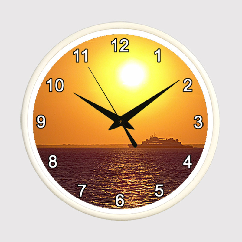 Ferry Boat Sunset Clock